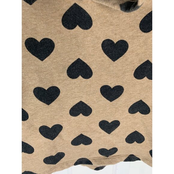 Carters Kid Brown & Black Heart Pattern Fleece Hoodie For Children Size 7 - Picture 3 of 5